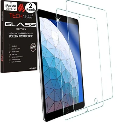 Image of TECHGEAR 2 Pack of Glass Edition Screen Protectors for iPad Air 2019 / 3rd Generation, 10.5&quot;, Tempered Protector Cover [2.5D Edge] [9H Hardness] [Crystal Clarity] [Scratch Resistant]