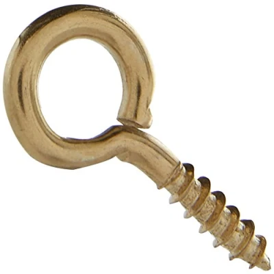 Image of Merriway BH05414 (100 Pcs) Screw Eye Electro Brassed Steel 30 mm Pack of 100 Pieces