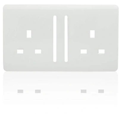 Image of A Trendi SPARE FACEPLATE For 2 Gang Artistic Modern Glossy 13 Amp Long Switched Plug Socket White ART SKT213LWH SP