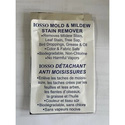 Image of Iosso MOULD &amp; MILDEW STAIN REMOVER CONCENTRATED POWDER MOLD CANOPY CANVAS CLEANER TENT AWNING (0.5oz)