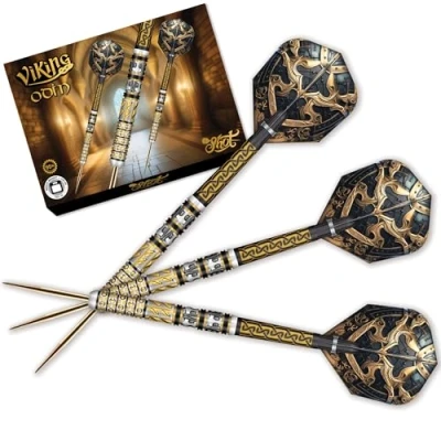 Image of Shot! Viking Odin Steel Tip Dart Set 95% Tungsten Barrels Professional Darts for Bristle Dartboard (23, Grams)