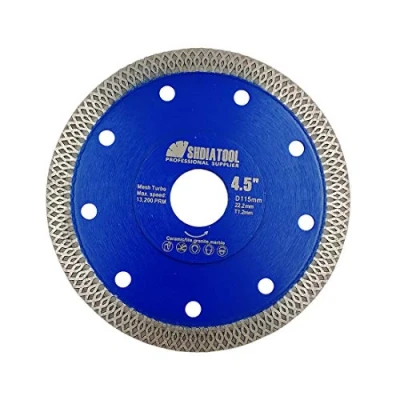 Image of SHDIATOOL Diamond Cutting Disc 115mm / 4.5 Inch X Mesh Turbo Rim Segment Hot Pressed Sintered Circular Saw Blade for Tile Marble Porcelain Ceramic
