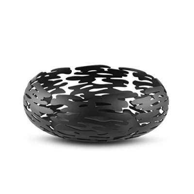 Image of Alessi Round Basket, steel coloured with epoxy resin, Black, One Size