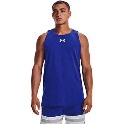 Image of Under Armour Mens Baseline Tank Top Royal Blue/White XL