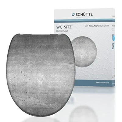 Image of Schütte Industrial Grey 82155 Duroplast Soft Close Mechanism, Suitable for All Standard Bowls, Maximum Load of The Toilet Seat 150 kg
