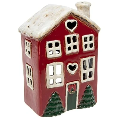 Image of Village Pottery Snowy Christmas House Tealight Holder