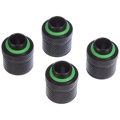 Image of Corsair Hydro X Series, XF Compression 10/13 mm (3/8 Inch or 1/2 Inch) ID/OD Fittings Four Pack (G1/4 BSPP Port Threads, Solid Brass Durability, Compatible with Additional Adapters) Black