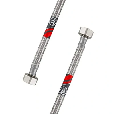 Image of DVGW Tested Flex Hose 3/8 Inch Nut x Water Connection Extension PEX Tap with Seals Angle Valve Length 1000 mm