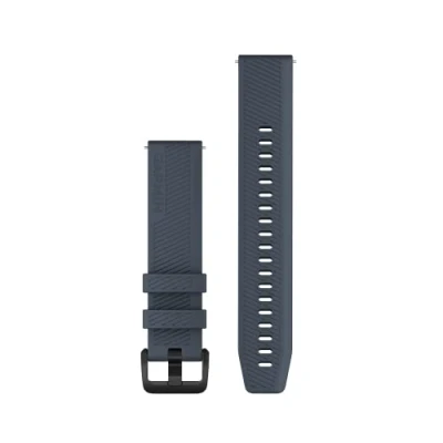 Image of Garmin Quick Release Bracelet 20mm Silicone Granite Blue Fits Venu Series (Except S Models) Forerunner 55/245/645, Approach S12/S40/S42, Vivoactive 3/4, Vivomove 3, Viviomove HR, Luxe