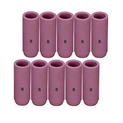 Image of RIVERWELD TIG Alumina Nozzles Shroud Ceramic Shield Cup 10N46 8# D12.5 x 47mm Fit SR WP 17 18 26 Welding Torch 10pk