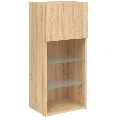 Image of vidaXL TV Cabinet with LED Lights Sonoma Oak 40.5x30x90 cm