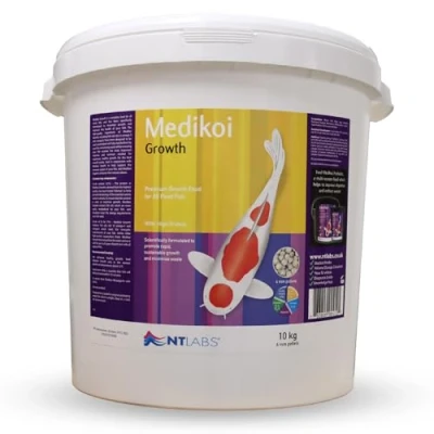 Image of NT Labs Medikoi Growth, Complete Feed for All Pond Fish, Ideal Late Spring and Summer Feeding, High Protein Koi Feed, Maintains Immune System, Fish Food (10 kg (Pack of 1), Standard)