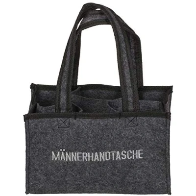 Image of Out of the blue Men&#039;s Felt Handbag with 6 compartments, Approx. 24 x 15 cm, Gray
