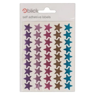 Image of Blick Labels, Metallic Fashion Colours, Self Adhesive Stickers, Stars, 14mm, 90 for Home, Office, Family, School, Holiday Calendar Organising, Planner, Rewards Chart, Colour Coding