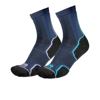 Image of 1000 Mile 2 Pair Repreve Trail Socks Navy Lilac 6 8.5 Ladies