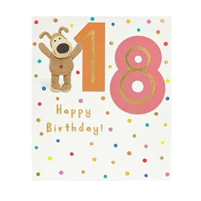 Image of Boofle 18th Birthday Card For Her/Female/Friend With Envelope Cute Design