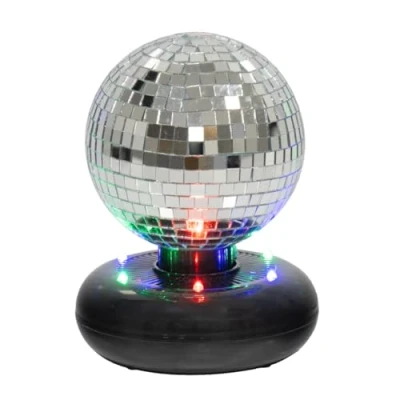Image of Global Gizmos 45869 Mini Disco Ball/Light Up Mirror Ball/Efficient LED Lights / 5 Inch Diameter/USB Powered/Perfect for Tabletops, Kids Parties &amp; More