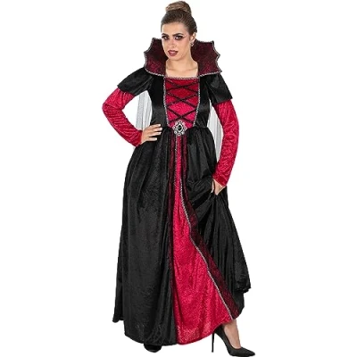 Image of Funidelia Deluxe Vampire Costume for woman Halloween Horror Dracula adults accessory fancy dress &amp; props carnival parties Size XXL Maroon