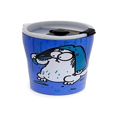 Image of Puckator Simon&#039;s Cat Reusable Stainless Steel Hot &amp; Cold Thermal Insulated Food Drink Cup 300ml Thermos Travel Mug Tumbler with Straw and Lid Bubba Bottle