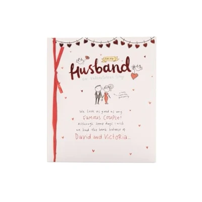 Image of UK Greetings Valentine&#039;s Day Card For Husband Funny Sketch Design