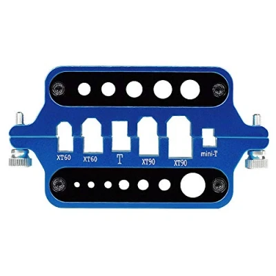 Image of CENPEK Aluminum Welding Soldering Insulate Station Jig RC Tools for XT60 XT90 Denas T Banana Plug Connector Blue