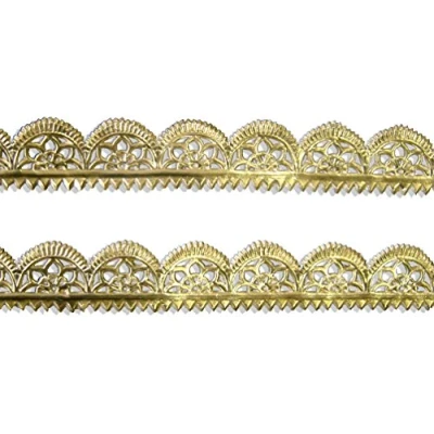 Image of Kunze A120204011 Dresden Trim Scalloped Border Strips, 1/2 Inch, Gold