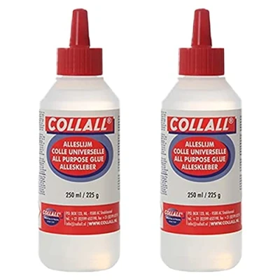Image of CollAll Purpose Glue Prefect for Arts, Crafts &amp; DIY Transparent, Fast Drying Strong Bond Adults Kids Use Paper, Card, Cork, Wood, Glass, Ceramics, Leather, Felt More Pack of 2