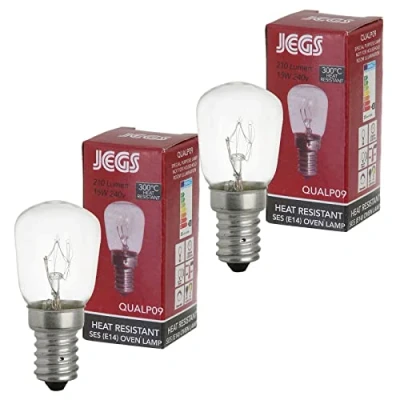 Image of Masterpart Cooker Oven Lamps 15W Appliance Bulbs 300C SES Pygmy 240V Base E14 Pack of 2