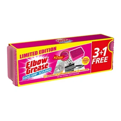 Image of 4x Scrub Sponges Pink By Elbow Grease