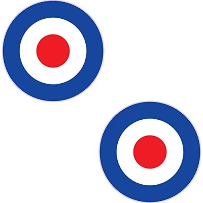 Image of 2X 4&quot; RAF Mod The Who Lambretta Vespa Scooter Bike Roundel Vinyl Stickers Decals