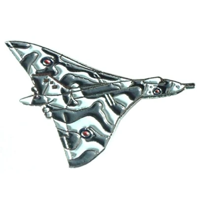 Image of Avro Vulcan RAF Bomber Military Aircraft Metal Enamel Badge Brooch