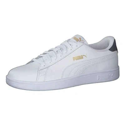 Image of PUMA Unisex Smash V2 L Sneaker, White Peacoat Team Gold, 8 UK