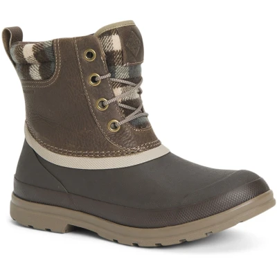 Image of Muck Boots Women&#039;s Originals Duck Lace Pull On Leather Waterproof Ankle Boot, Walnut, 6