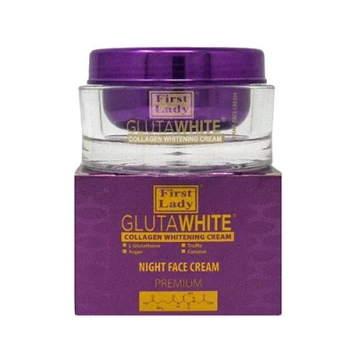 Image of First Lady Premium Glutawhite Collagen Night Brightening Face Cream 100ml with L Glutathione, Truffle, Argan &amp; Coconut