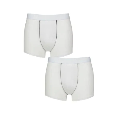 Image of Mens 2 Pack Pringle Combed Cotton Trunks White M