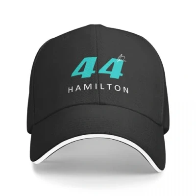 Image of QFLLQLFF Baseball Cap Lewis Hamilton F1 2022 Signature aphic Black mas hat Ladies Men&#039;s