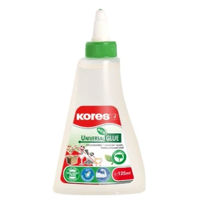 Image of Kores 100% Natural Extra Strong Glue Adhesive Universal Clear Glue, ECO for Crafting Non Toxic &amp; Safe Transparent Office Supplies, Craft Supplies Pack of 1 x 125ml