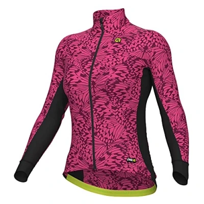 Image of Alé Cycling Women&#039;s PR.E Papillon Long Sleeve Jersey, Fluo Pink, M
