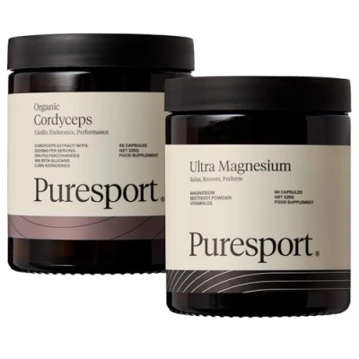 Image of Puresport Run and Recover Bundle 1 x Ultra Magnesium (90 Capsules) &amp; Cordyceps (60 Combines Two Sleep Products for Value Informed Sport Certified