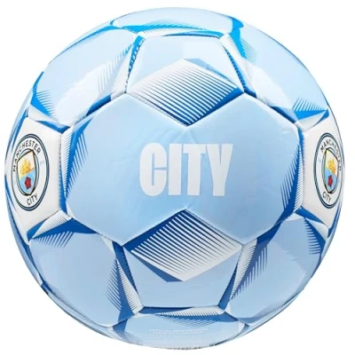Image of Manchester City F.C. Football Soccer Ball for Adults Teenagers Kids Training Size 3, 4 or 5 Man Merchandise (Light Blue, 4)