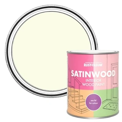 Image of Rust Oleum Beige Satinwood Interior Wood Paint Shortbread 750ml