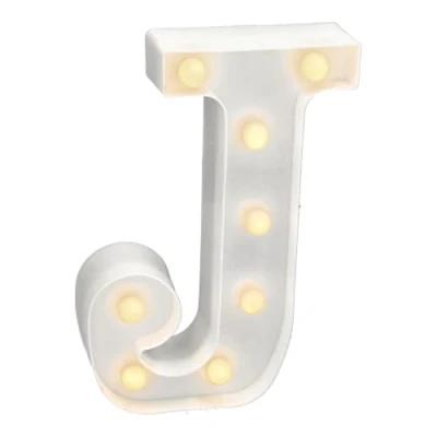 Image of JANDEI Luminous Letters, Decorative Numbers with LED Light Warm Tone 3000K, 22cm Height, Battery Operation. Ambient Night Lights for Home, Shop Windows, Celebrations. (J)