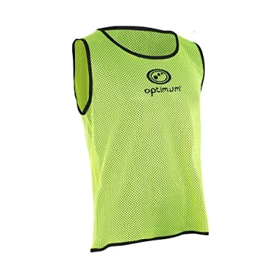 Image of Optimum Unisex Training Bib Pro Grade Mesh Polyester, Vibrant Anti Sweat Multi Sport for Football, Rugby, &amp; Other Activities Yellow, Medium