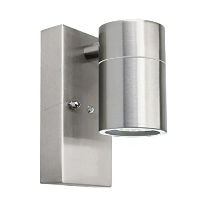 Image of Single Outdoor Wall Light Dusk Till Dawn Sensor Stainless Steel Finish IP65 ZLC088