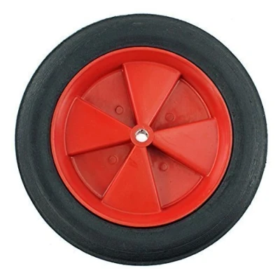 Image of First4spares 10&quot; Solid Wheelbarrow Slim Wheel for Garden Trolley/Barrow/Go Cart/Trailer