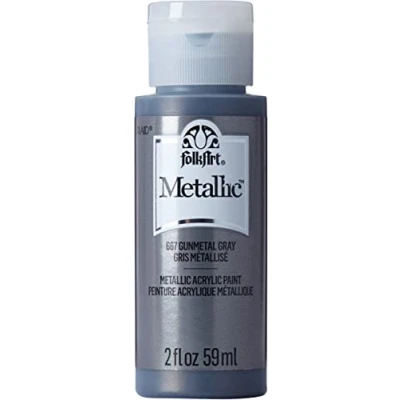 Image of FolkArt Metallic Acrylic Paint in Assorted Colors (2 oz), 6102, 2 Ounce Lead Grey