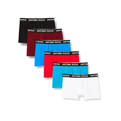 Image of ANTONIO ROSSI (3/6 Pack) Men&#039;s Fitted Boxer Hipsters Mens Boxers Shorts Multipack with Elastic Waistband Cotton Rich, Comfortable Underwear, Classic Light (6 Pack), XXL