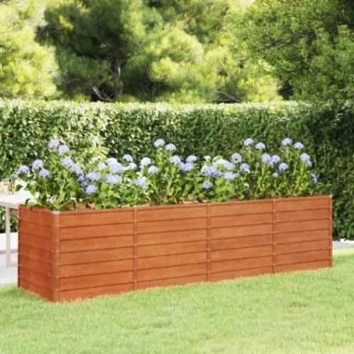 Image of vidaXL Garden Raised Bed Rusty 320x80x77 cm Corten Steel