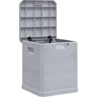 Image of vidaXL Garden Storage Box 90 L Light Grey