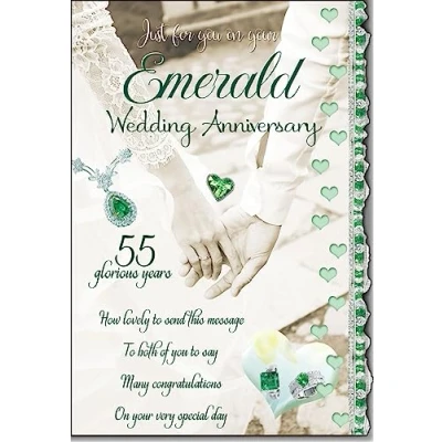 Image of Just For You On Your Wedding Emerald Anniversary Card Lovely Verse